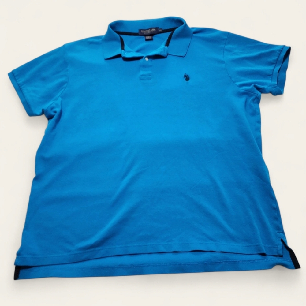 U.S.‎ Polo Assn Tee Shirt Luxury Feel Slim Fit XXL Blue Short Sleeve Preppy Golf